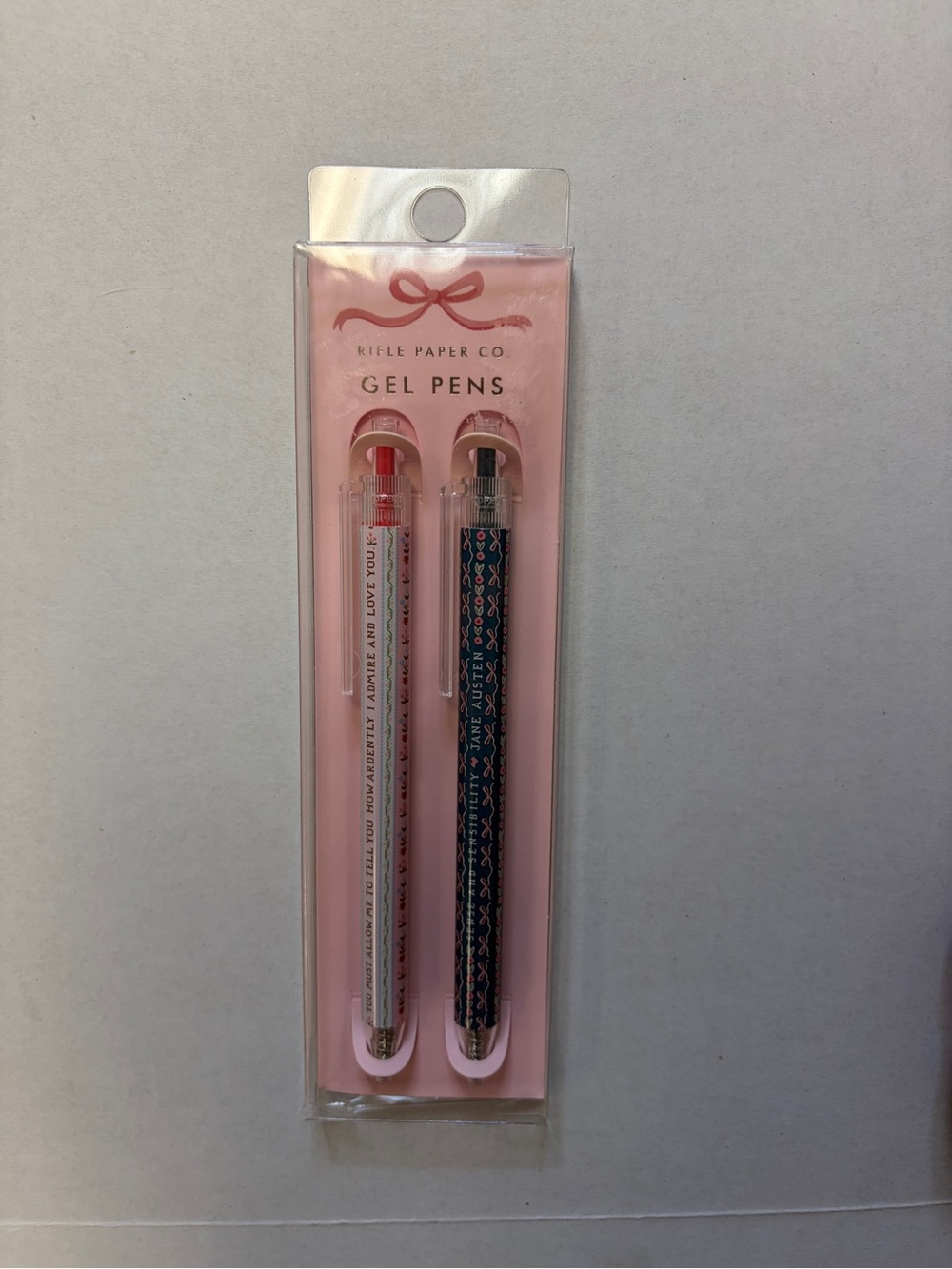 Rifle Paper Co Jane Austen Gel Pen Set of 2 Pink & Navy New